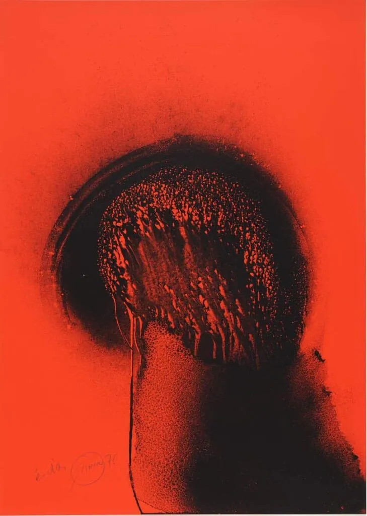 Otto Piene Mushroom Man, 1976 Farbserigrafie Aufl. 8/75 Maße 98 x 70 cm
