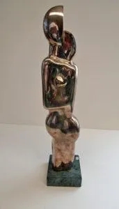 Pierre Schumann Romeo und Julia Bronzeskulptur versilbert