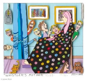 James Rizzi Whistler´s Mother mit Passepartout Auflage 350 Ex. handsigniert 40 x 50 cm