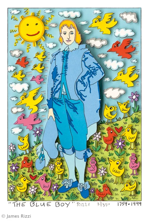 James Rizzi The Blue Boy mit Passepartout Auflage 350 Ex. handsigniert 40 x 50 cm