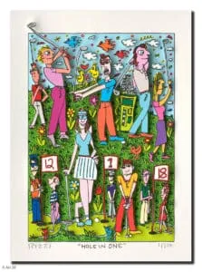 James Rizzi Hole In One mit Passepartout Auflage 350 Ex. drucksigniert 40 x 30 cm