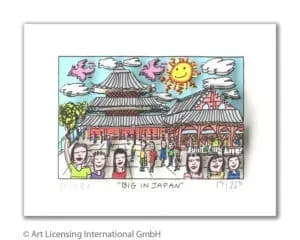 James Rizzi Big in Japan mit Passepartout Auflage 350 Ex. drucksigniert 24 x 20 cm