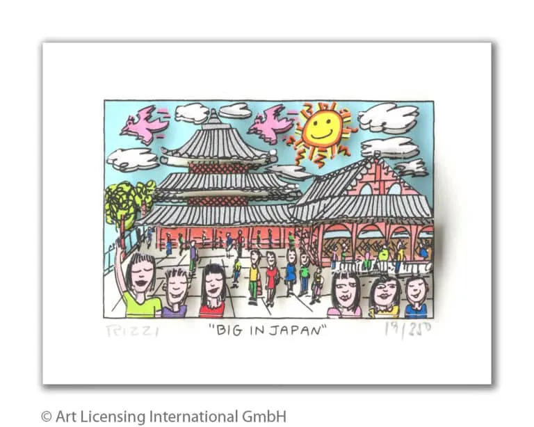 James Rizzi Big in Japan mit Passepartout Auflage 350 Ex. drucksigniert 24 x 20 cm