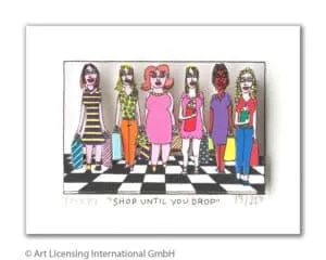 James Rizzi Shop until you drop mit Passepartout drucksigniert Auflage 350 Ex. 20 x 24 cm