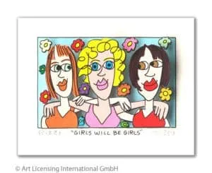 James Rizzi Girls will be girls mit Passepartout Auflage 350 Ex. drucksigniert 20 x 24 cm