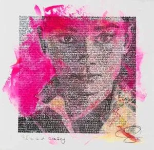 SAXA Audrey Hepburn - Pink and Crazy Mixed Media/Pigmentdruck auf Karton je 20 x 20 cm signiert und datiert Overpainting