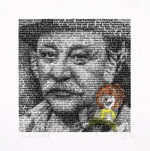 SAXA Gustl Bayrhammer - Viel Kobold Mixed Media/Pigmentdruck auf Karton je 20 x 20 cm signiert und datiert Overpainting