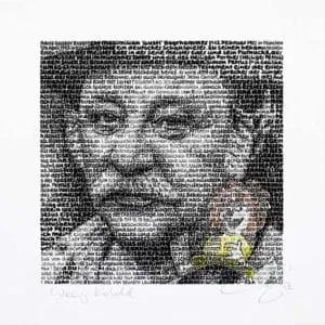 SAXA Gustl Bayrhammer - Wenig Kobold Mixed Media/Pigmentdruck auf Karton je 20 x 20 cm signiert und datiert Overpainting