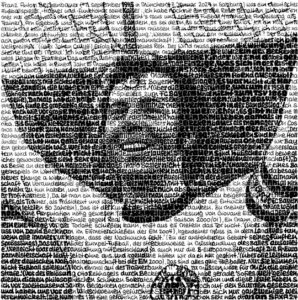 SAXA Franz Beckenbauer Tusche auf Leinwand 100 x 100 cm Unikat