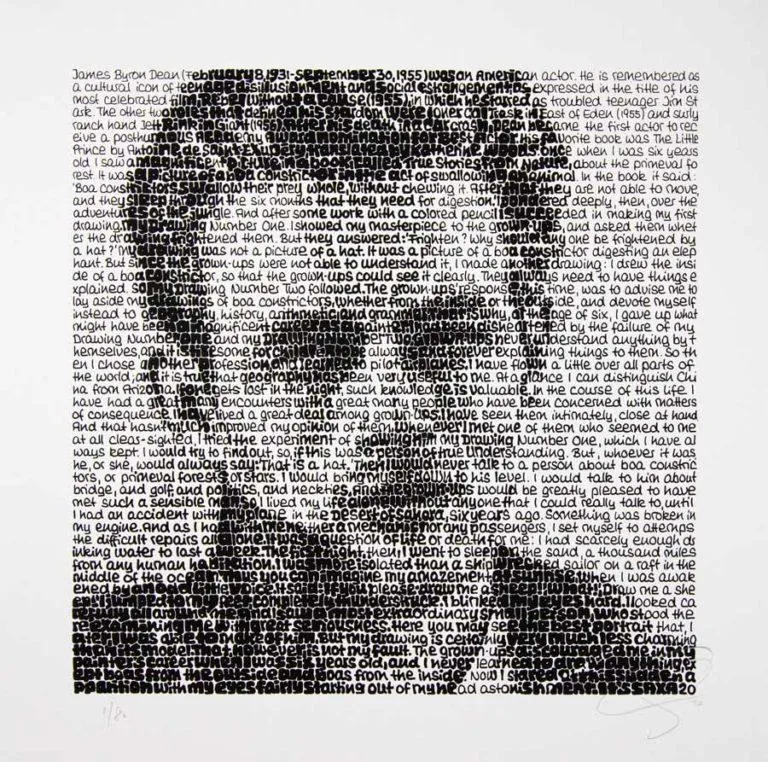SAXA James Dean Fine Art Print 20 x 20 cm signiert und nummeriert Auflage 500 Exemplare