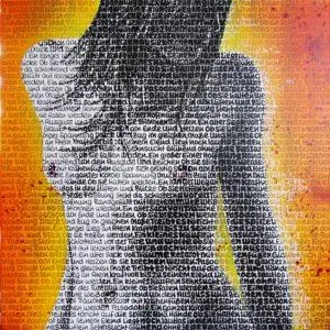 SAXA Paso Doble Siebdruck auf Leinwand/ von Hand übermalt 80 x 80 cm Overpainting