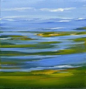 Puck Steinbrecher Salzwiese, 2025 Acryl auf Leinwand 30 x 30 cm Unikat