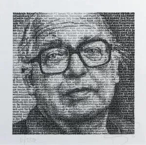 SAXA Friedrich Dürrenmatt Fine Art Print 20 x 20 cm signiert und nummeriert