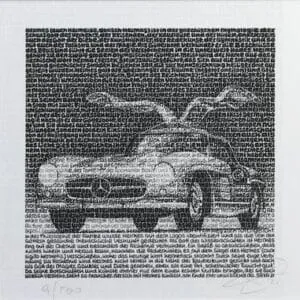 SAXA Mercedes Benz 300 SL Fine Art Print 20 x 20 cm signiert und nummeriert