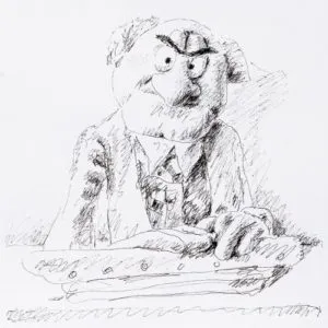 Andreas Schiller WKDA Muppets Opa Statler Tuschezeichnung