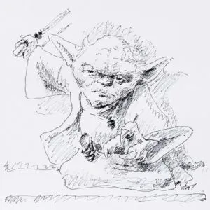 Andreas Schiller WKDA Star Wars Yoda Tuschezeichnung