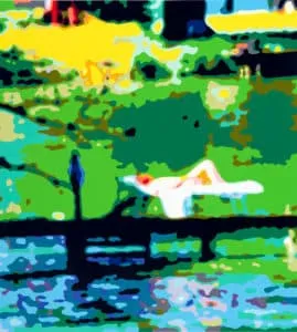 Konrad Winter Sonnenbad, 2018 Autolack auf Aluminium 110 x 100 cm Unikat