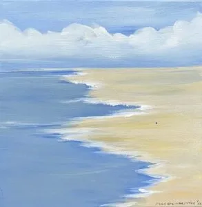 Puck Steinbrecher Strand 30.1.2022 Acryl auf Leinwand 30 x 30 cm Unikat