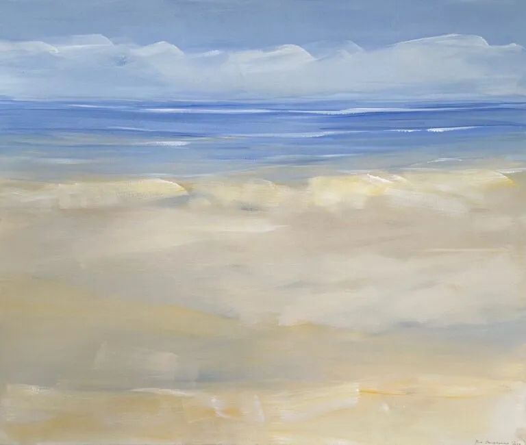 Puck Steinbrecher Strandgestöber, 2024 Acryl auf Leinwand 100 x 120 cm Unikat