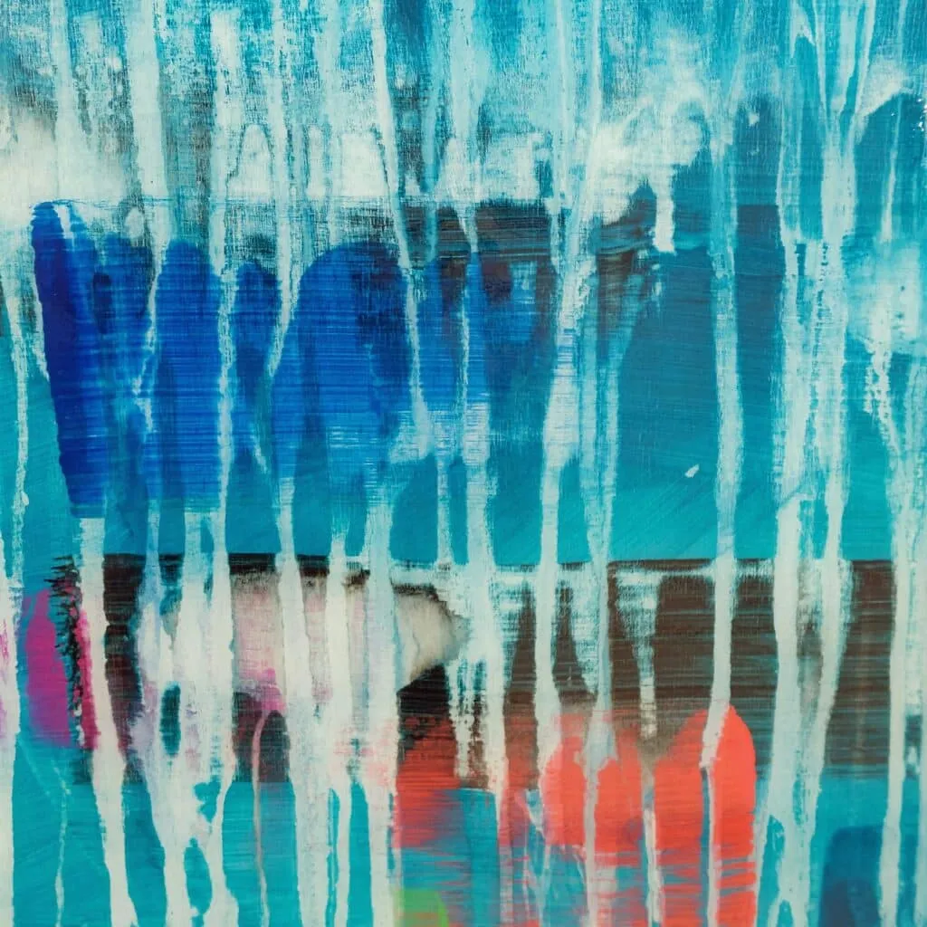 Katja Then Neos, 2023, Detail Acryl/Platte, mit Acryllack überzogen 40 x 40 cm Unikat