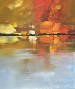 Puck Steinbrecher Ufer 13.7. Acryl auf Leinwand 70 x 60 cm Unikat