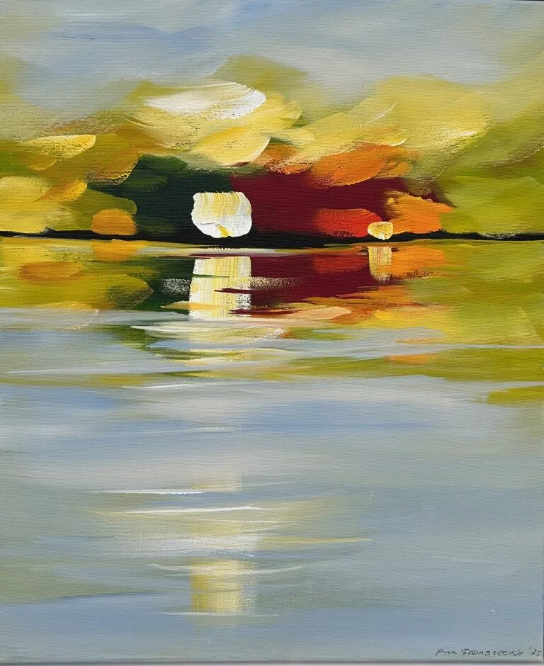Puck Steinbrecher Ufer mit Licht, 2025 Acryl auf Leinwand 60 x 50 cm Unikat