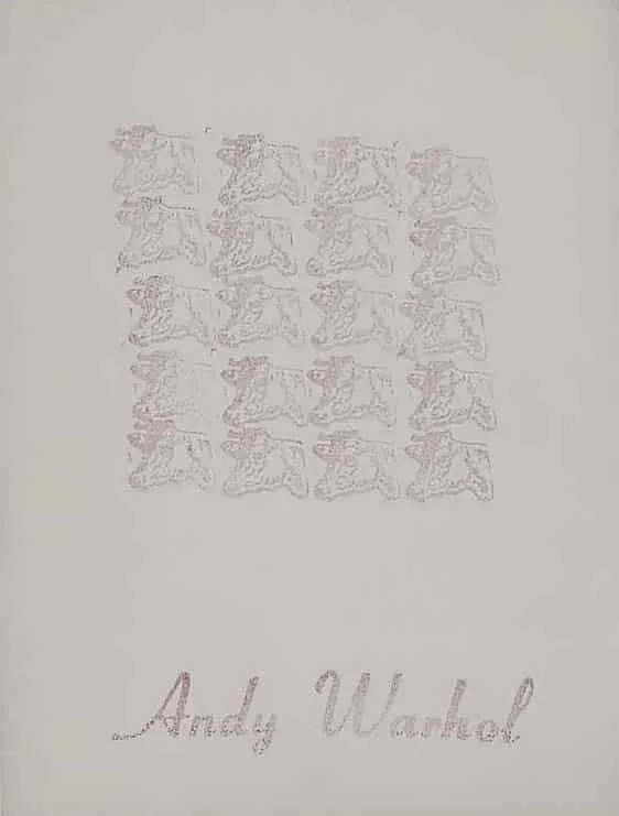 Andy Warhol Purple Cows, 1967 Rubberstamp (Stempel) 225 Ex. 28,5 x 21,5 cm