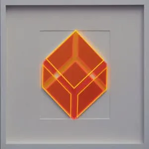 Klaus Joas, KUB 3D I, 2022, Lichtverstärkendes Acrylglas 50 x 50 cm, Unikat