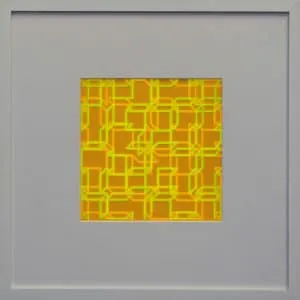 Klaus Joas, LABY SPUREN II, 2022, Lichtverstärkendes Acrylglas, Zeichnung auf weißem Acryl, 47,5 x 47,5 cm, Unikat