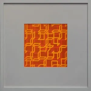 Klaus Joas, LABY SPUREN I, 2022, Lichtverstärkendes Acrylglas, Zeichnung auf weißem Acryl, 47,5 x 47,5 cm, Unikat