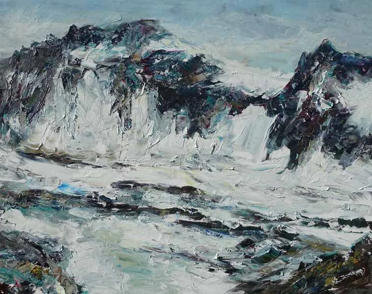 Rudi Weiss Berge, 17-2017 Öl auf Leinwand