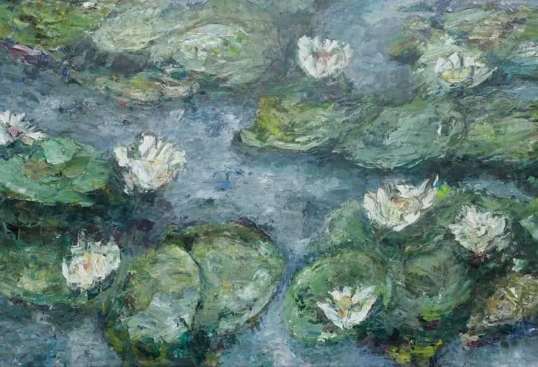 Rudi Weiss Seerosen, 25-2016 Öl auf Leinwand