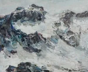 Rudi Weiss Berge, 26-2019 Öl auf Leinwand