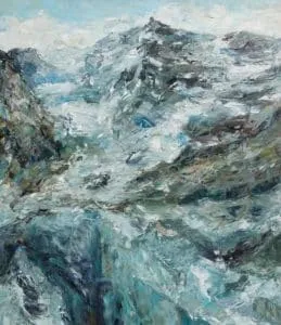 Rudi Weiss Berge, 3-2017 Öl auf Leinwand