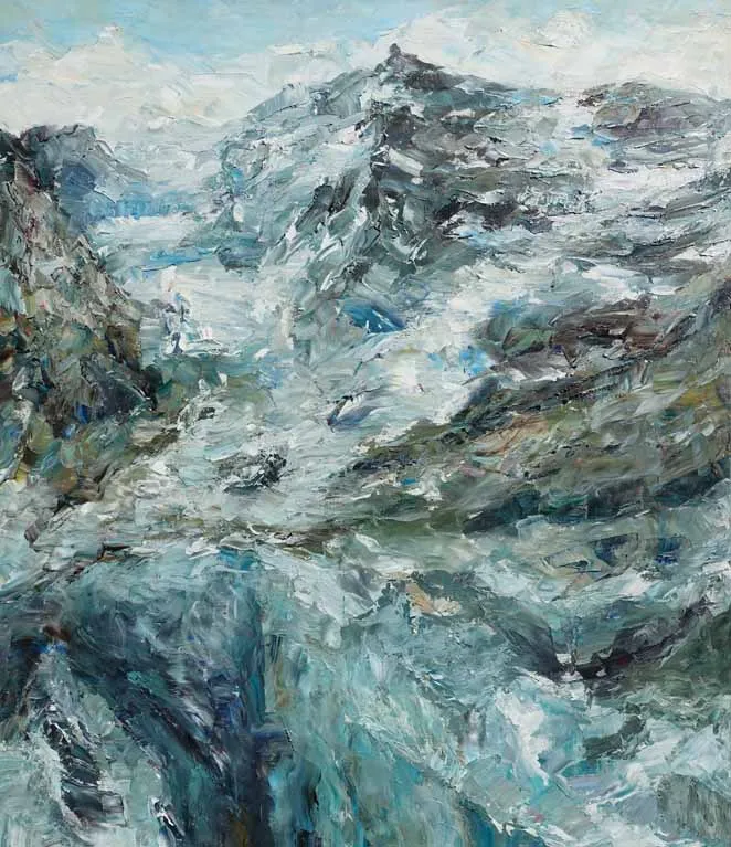 Rudi Weiss Berge, 3-2017 Öl auf Leinwand