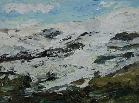 Rudi Weiss Berge, 39-2018 Öl auf Leinwand