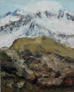 Rudi Weiss Berge, 42-2018 Öl auf Leinwand