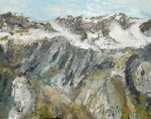 Rudi Weiss Berge, 44-2018 Öl auf Leinwand