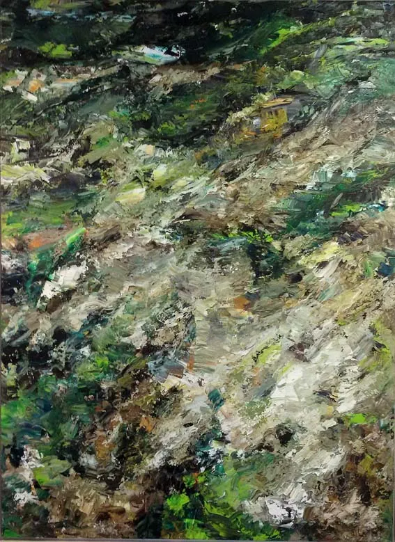 Rudi Weiss Garten, 38-2010 Öl auf Leinwand