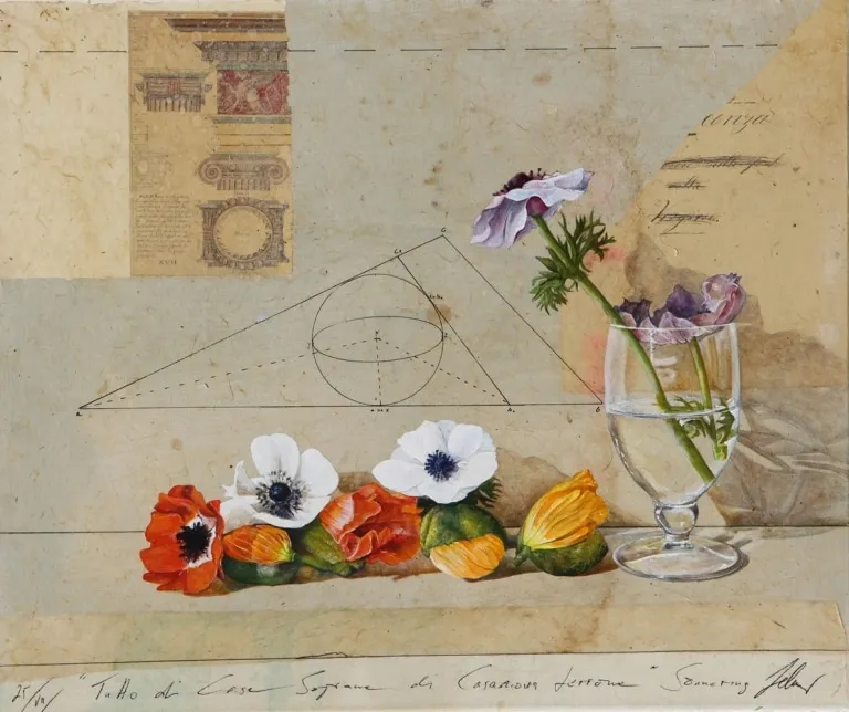 Wolfgang Zelmer Tutte Di Case Soprane Mischtechnik/LW 55x65 cm Unikat