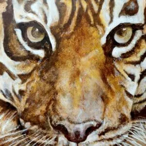 Wolfgang Zelmer La tigre Mischtechnik auf Leinwand 100 x 50 cm Unikat