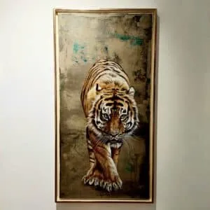 Wolfgang Zelmer La tigre Mischtechnik auf Leinwand 100 x 50 cm Unikat
