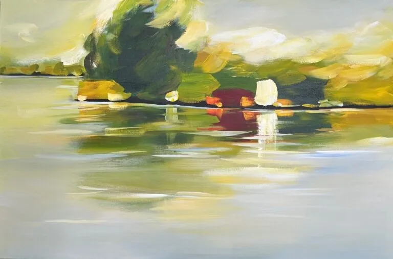 Puck Steinbrecher Zusammenkunft, 2025 Acryl auf Leinwand 80 x 120 cm Unikat