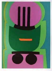 Max Ackermann Kontrapunkt auf Grün, 1973; (1969/73) Siebdruck auf glattem Karton 44,8 x 32,8 cm signiert