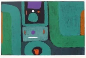 Max Ackermann Ohne Titel, 1973 Siebdruck auf BFK Rives Bütten 32,6 x 50,2 cm signiert