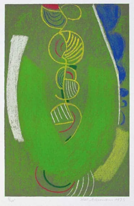 Max Ackermann Frühling, 1973 Siebdruck auf Bütten 48,6 x 30,9 cm signiert