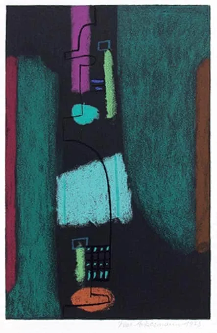 Max Ackermann Flucht aus dem Garten, 1973 (Blatt 4 der Mappe