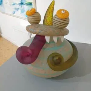 Glasstudio Borowski Django Tischleuchte mundgeblasenes Glas ca. 32 x 32 x 32 cm