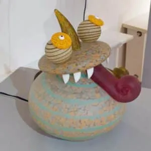 Glasstudio Borowski Django Tischleuchte mundgeblasenes Glas ca. 32 x 32 x 32 cm