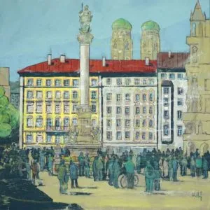 Ulrich Hartig Marienplatz (München) Mischtechnik/Leinwand